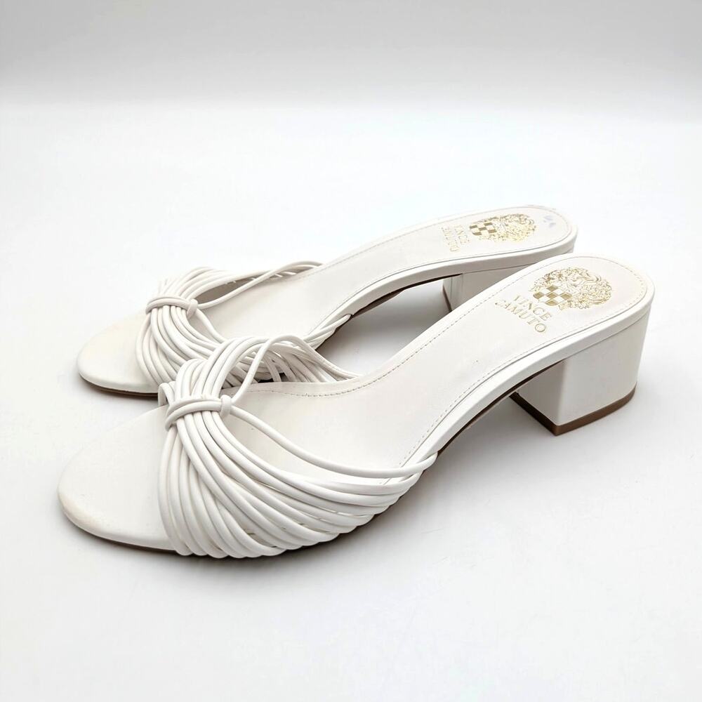 Vince Camuto Lendry Knotted Sandals Open Toe Women's White Size US8M EU39